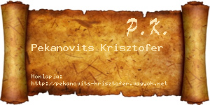 Pekanovits Krisztofer névjegykártya